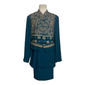 Norton McNaughton vintage green skirt size 10 with blouse vest set size 8